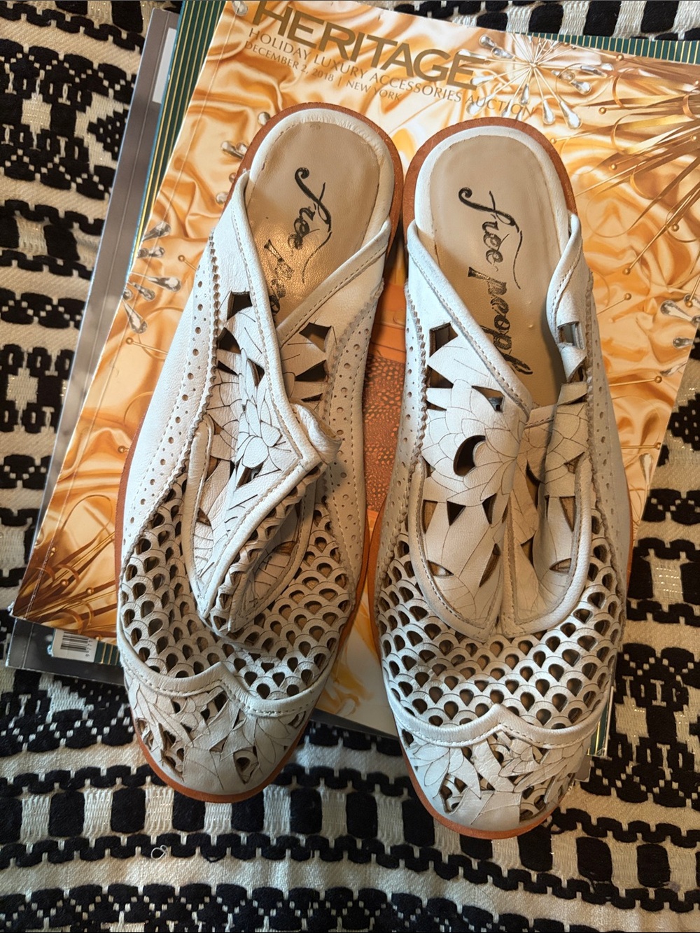 Free People Laser-Cut Leather Mules
